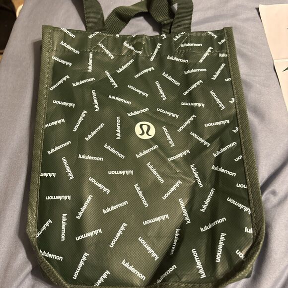 Lululemon Handbags - Lululemon Green Christmas 2024 Logo reusable Shopping Bag Small